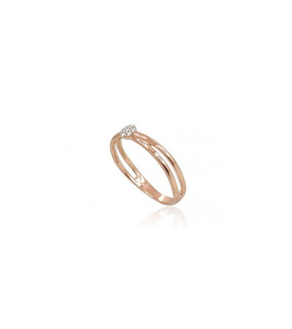 Gold ring 1100691(Au-R+PRh-W)_DI, Red Gold 585°, Rhodium (Plating) , Diamonds
