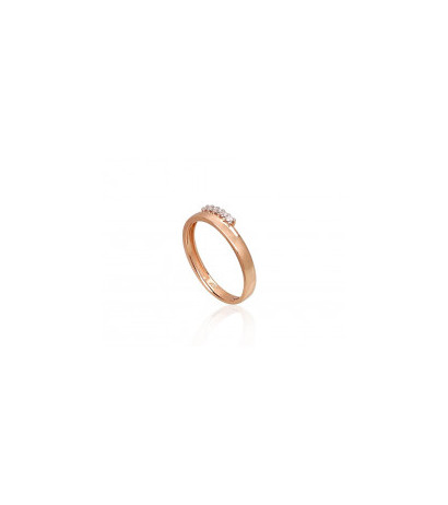 Gold ring 1100948(Au-R+PRh-W)_DI, Red Gold 585°, Rhodium (Plating) , Diamonds