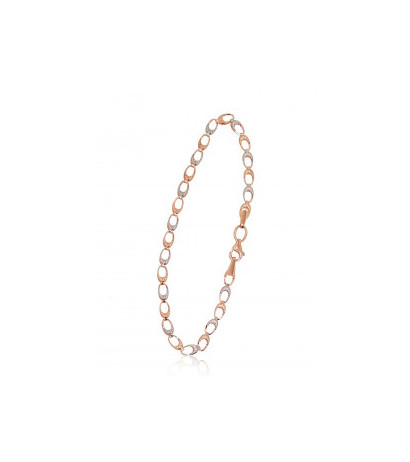 Gold bracelet 1600045(Au-R+PRh-W), Red Gold 585°, Rhodium (Plating)