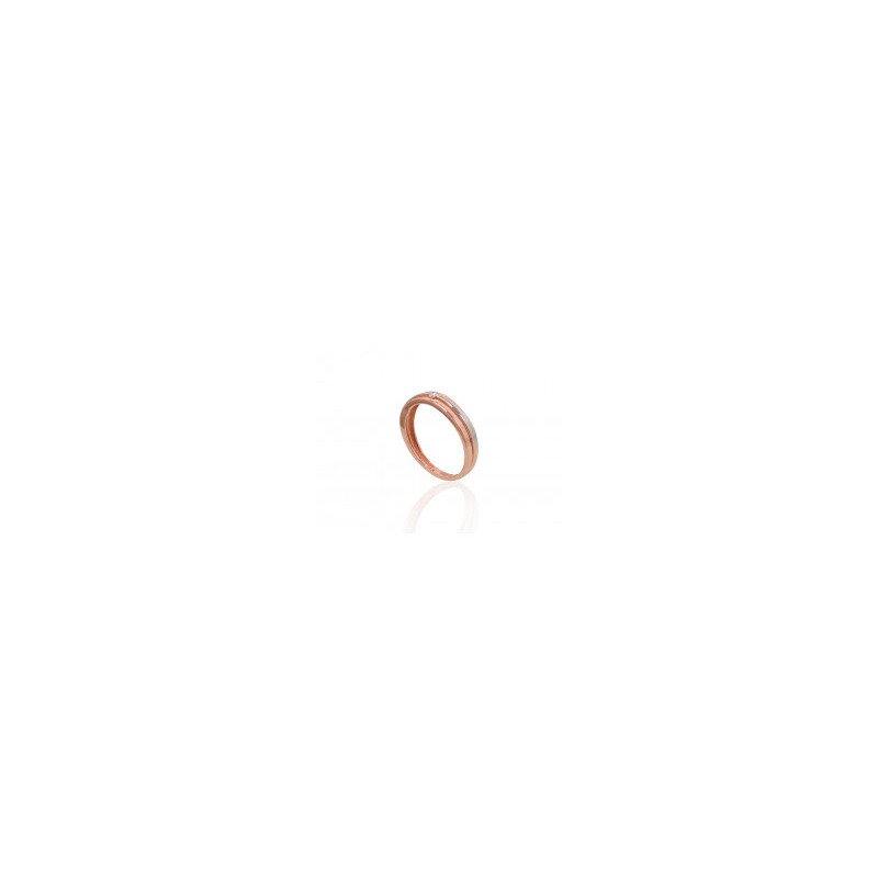 Gold ring 1100875(Au-R+PRh-W)_CZ, Red Gold 585°, Rhodium (Plating) , Zirkons