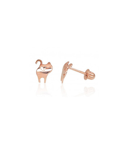 Gold screw studs earrings 1200323(Au-R), Red Gold 585°
