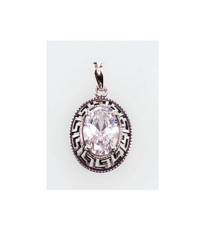 Sidabrinis pakabukas 2300687(POx-Bk)_CZ, Sidabras 925°, oksidas (padengti), Cirkonai