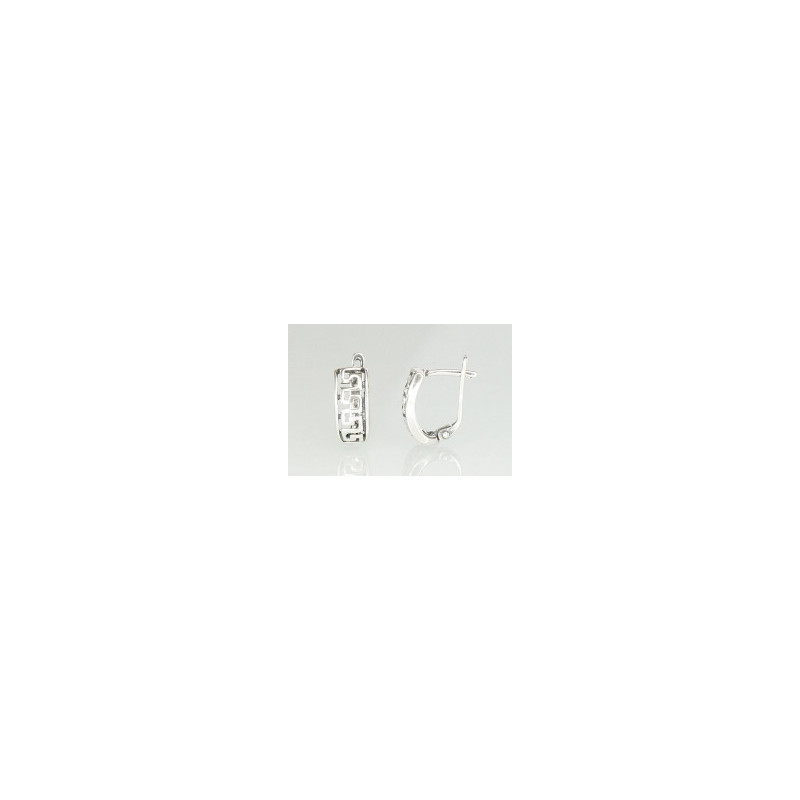 Silver earrings with 'english' lock 2201085(POx-Bk), Silver 925°, oxide (Plating)