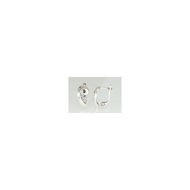 Silver earrings with 'english' lock 2201095(POx-Bk), Silver 925°, oxide (Plating)