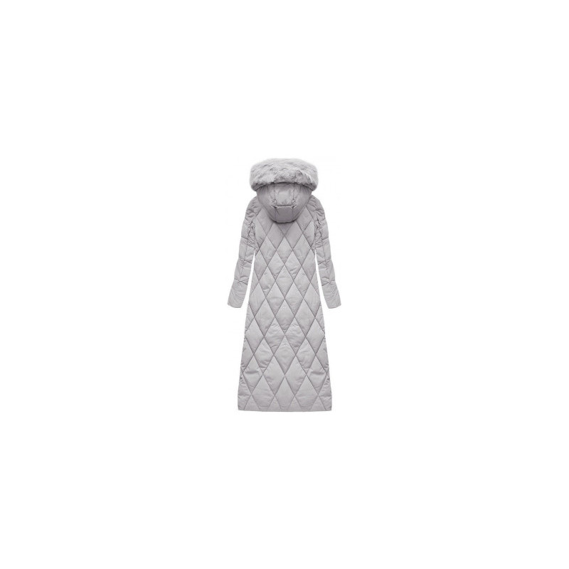 LONG WINTER HOODED JACKET GREY (7688BIG) striukė
