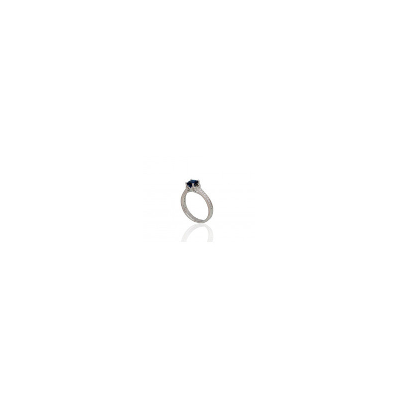 Silver ring 2101795(PRh-Gr)_CZ+CZ-B, Silver 925°, Rhodium (Plating), Zirkons