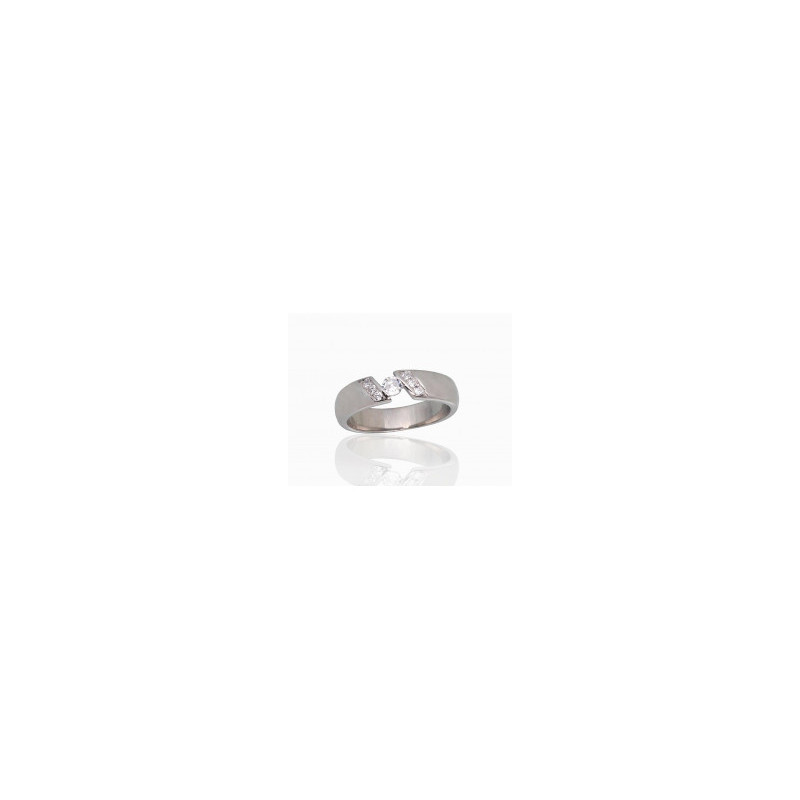 Silver ring 2101797(PRh-Gr)_CZ, Silver 925°, Rhodium (Plating), Zirkons