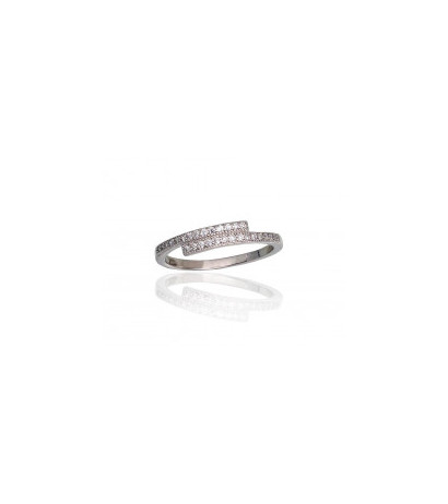 Silver ring 2101802(PRh-Gr)_CZ, Silver 925°, Rhodium (Plating), Zirkons