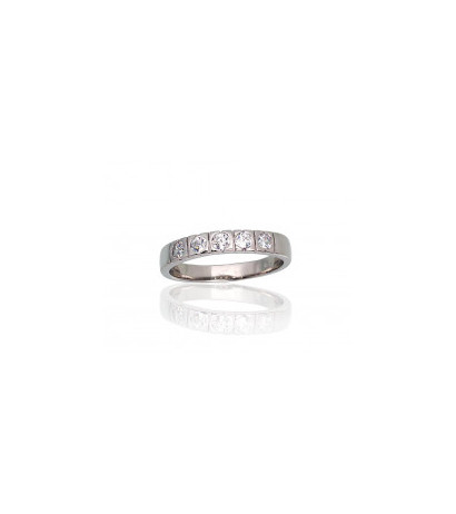 Silver ring 2101804(PRh-Gr)_CZ, Silver 925°, Rhodium (Plating), Zirkons