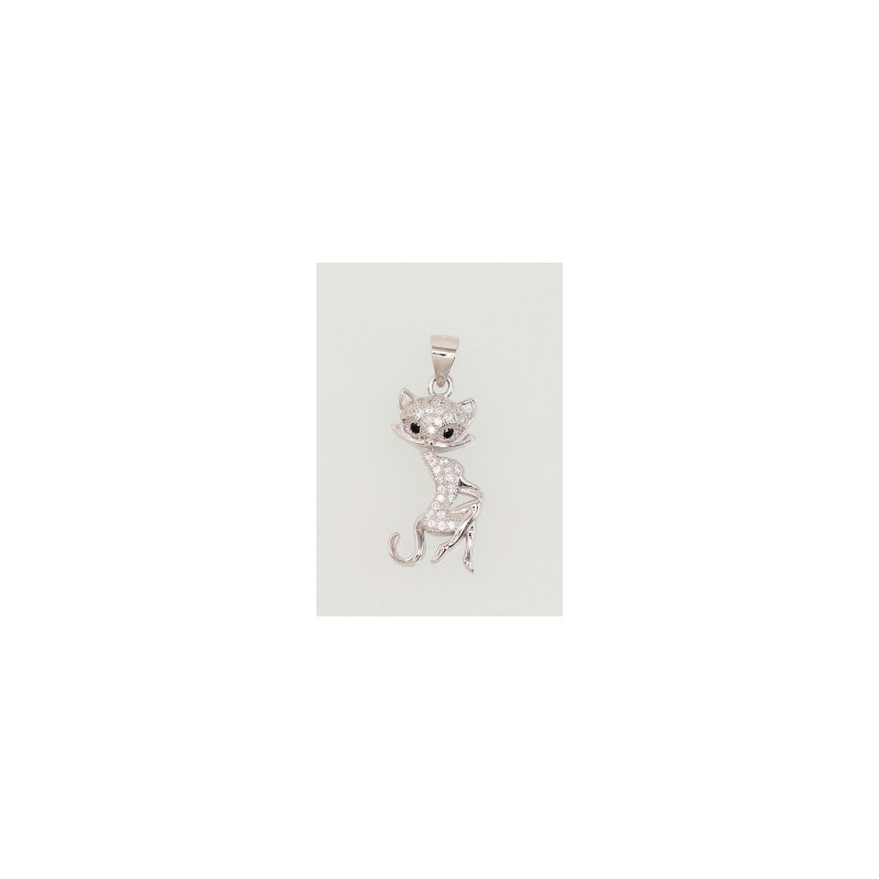 Sudraba kulons 2301647(PRh-Gr)_CZ+CZ-BK, Sudrabs 925°, rodijs (pārklājums), Cirkoni