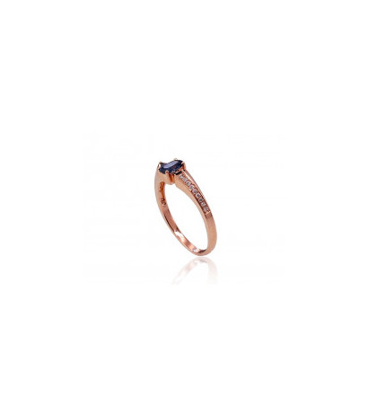 Gold ring 1100423(Au-R)_DI+SA, Red Gold 585°, Diamonds , Sapphire