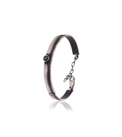 Silver bracelet 2600312(Matt+POx-MattBk)_PL-G, Silver 925°, oxide (Plating), Mother-of-pearl