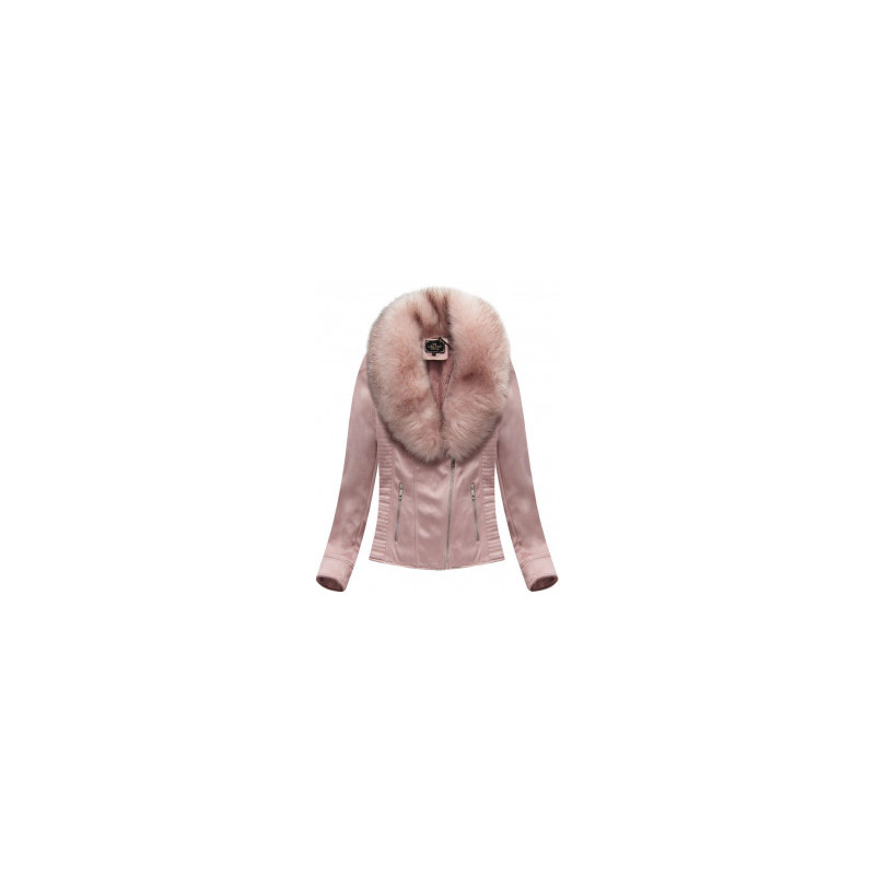 SUEDE MOTORCYCLE JACKET POWDER PINK (6501BIG) striukė