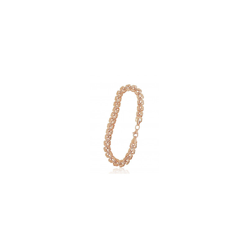Gold bracelet 1600051(Au-R+PRh-W), Red Gold 585°, Rhodium (Plating)