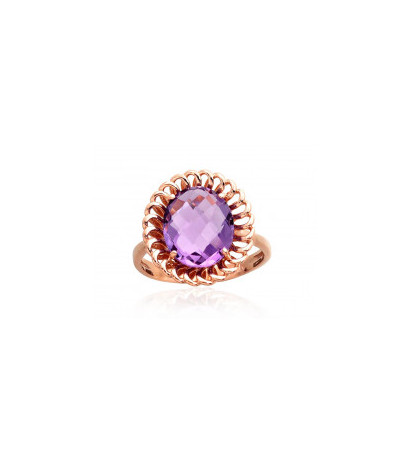 Gold ring 1100960(Au-R)_AM, Red Gold 585°, Amethyst
