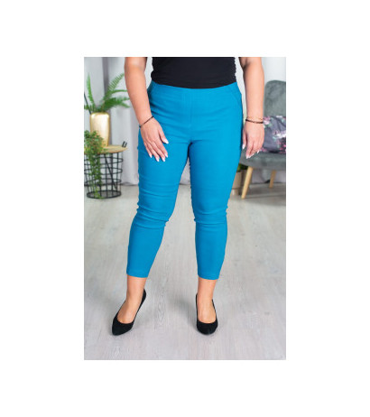Elastic trousers with raised waist BENGALINY 04 Petrol