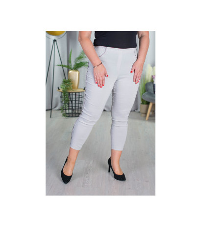 Elastic trousers with raised waist BENGALINY 06 Light pigeon