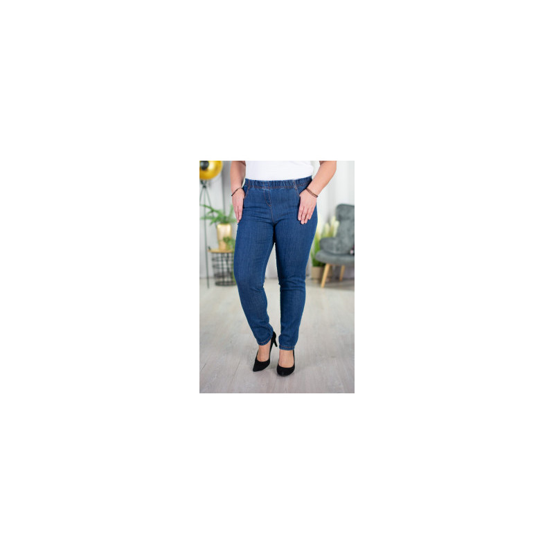 Long stretch jeans with a raised waist JEANGALINY 01 Blue