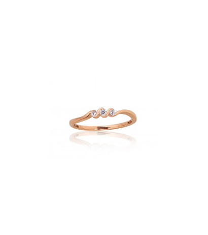Gold ring 1101015(Au-R)_DI, Red Gold 585°, Diamonds