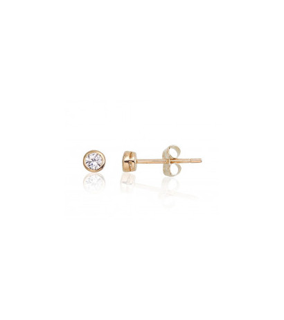 Gold classic studs earrings 1201223(Au-Y)_CZ, Yellow Gold 585°, Zirkons