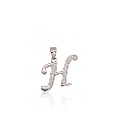 Silver pendant 2301612(PRh-Gr)_CZ, Silver 925°, Rhodium (Plating), Zirkons
