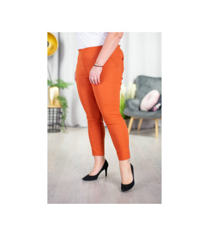 Elastic trousers with raised waist BENGALINY 04 Rust