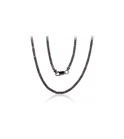 Silver chain Bizantine 2.5 mm 2400147(PRh-Bk), Silver 925°, Rhodium (Plating)