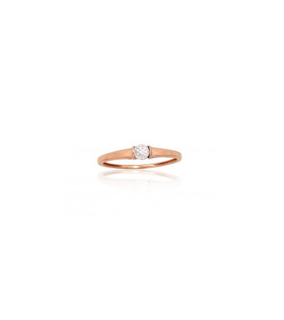 Gold ring 1101046(Au-R+PRh-W)_DI, Red Gold 585°, Rhodium (Plating) , Diamonds