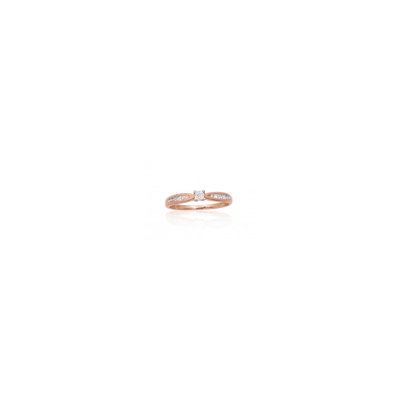 Gold ring 1101052(Au-R+PRh-W)_DI, Red Gold 585°, Rhodium (Plating) , Diamonds