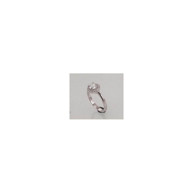 Silver ring 2101469(PRh-Gr)_CZ, Silver 925°, Rhodium (Plating), Zirkons
