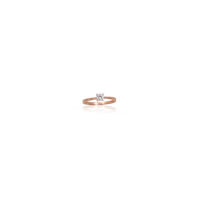 Gold ring 1101078(Au-R+PRh-W)_CZ, Red Gold 585°, Rhodium (Plating) , Zirkons