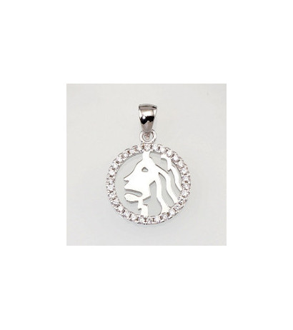 Sudraba kulons 2300387(PRh-Gr)_CZ, Sudrabs 925°, rodijs (pārklājums), Cirkoni