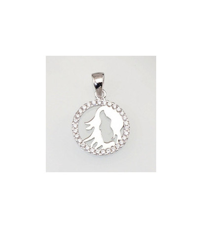 Silver pendant 2300388(PRh-Gr)_CZ, Silver 925°, Rhodium (Plating), Zirkons