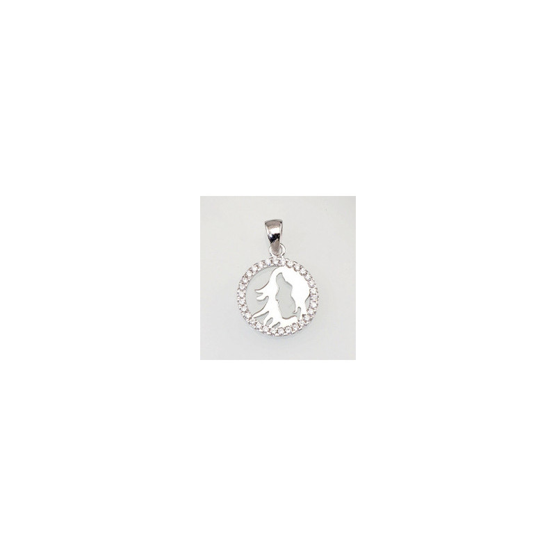 Silver pendant 2300388(PRh-Gr)_CZ, Silver 925°, Rhodium (Plating), Zirkons