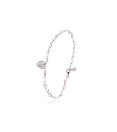 Sidabrinės apyrankės 2600390(PRh-Gr)_CZ, Sidabras 925°, rodis (padengti), Cirkonai