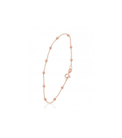 Sidabrinė grandinėlė Bead 1-3 mm 2400058(PAu-R)-bracelet, Sidabras 925°, raudonas auksas (padengti)