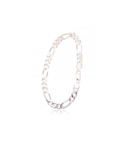 Silver chain Figaro 7 mm , diamond cut 2400142-bracelet, Silver 925°