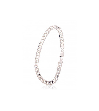 Silver chain Curb 6 mm , diamond cut 2400146-bracelet, Silver 925°