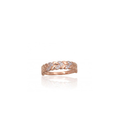 Gold ring 1101068(Au-R+PRh-W)_CZ, Red Gold 585°, Rhodium (Plating) , Zirkons