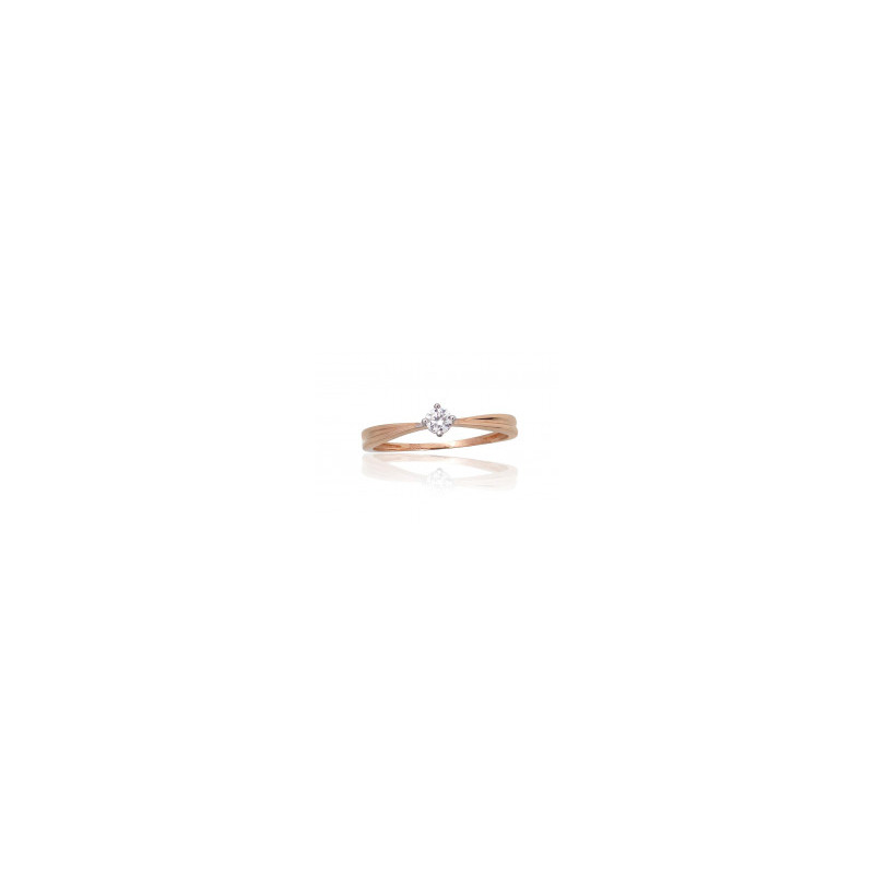 Gold ring 1101092(Au-R+PRh-W)_CZ, Red Gold 585°, Rhodium (Plating) , Zirkons