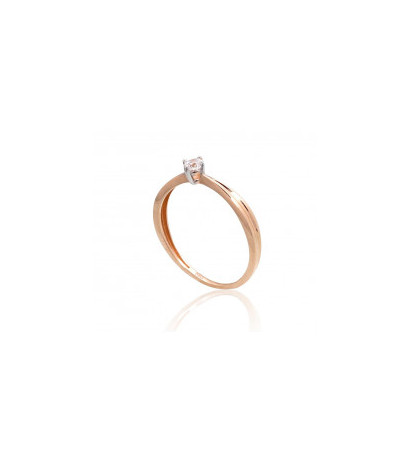Gold ring 1101092(Au-R+PRh-W)_CZ, Red Gold 585°, Rhodium (Plating) , Zirkons