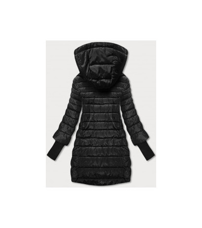 LONG JACKET WITH HOOD BLACK (PM7231) striukė