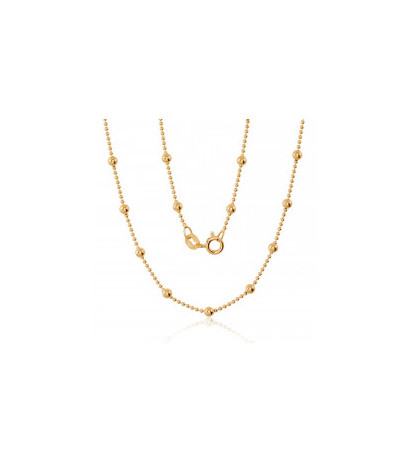 Silver chain Bead 1-3 mm 2400058(PAu-Y), Silver 925°, yellow gold (Plating)