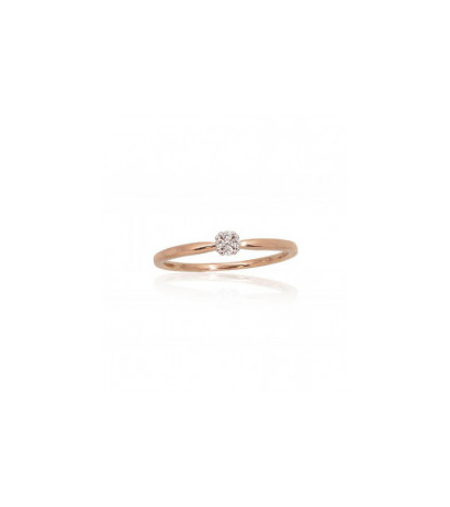 Gold ring 1101114(Au-R+PRh-W)_DI, Red Gold 585°, Rhodium (Plating) , Diamonds