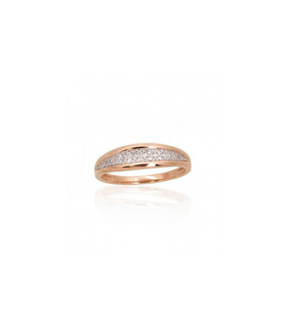 Gold ring 1101116(Au-R+PRh-W)_DI, Red Gold 585°, Rhodium (Plating) , Diamonds