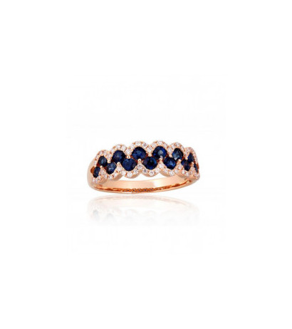 Gold ring 1101146(Au-R)_DI+SA, Red Gold 585°, Diamonds , Sapphire