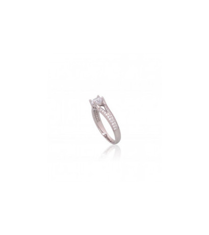Silver ring 2101815(PRh-Gr)_CZ, Silver 925°, Rhodium (Plating), Zirkons
