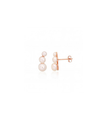Gold classic studs earrings 1201569(Au-R)_PE, Red Gold 585°, Fresh-water Pearl