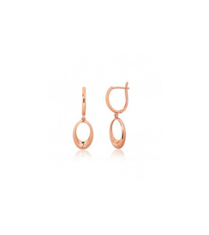 Gold earrings with 'english' lock 1201578(Au-R), Red Gold 585°