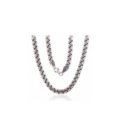 Silver chain Bismark 5 mm 2400150(POx-Bk), Silver 925°, oxide (Plating)